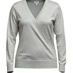 Lularoe -The Rebecca Cross Front Blouse Med, Grey- NWT